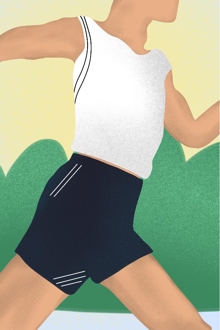 Läufer bindet seine Schuhe