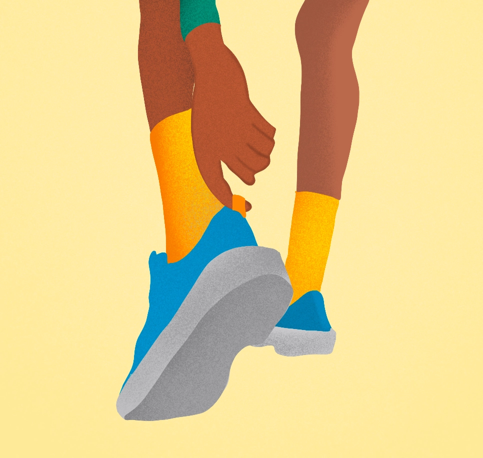 Laufschuhe und Trinkflasche